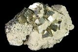 Cubic Pyrite, Sphalerite and Calcite Association - Peru #141842-2